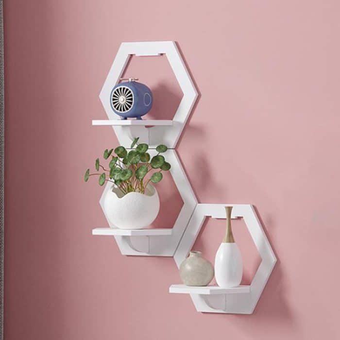 Wandregal zum Aufhängen, Blumentopf, multifunktionale Aufbewahrungsbox, Raumdekoration, Square, Hexagonal, Round – Bild 2