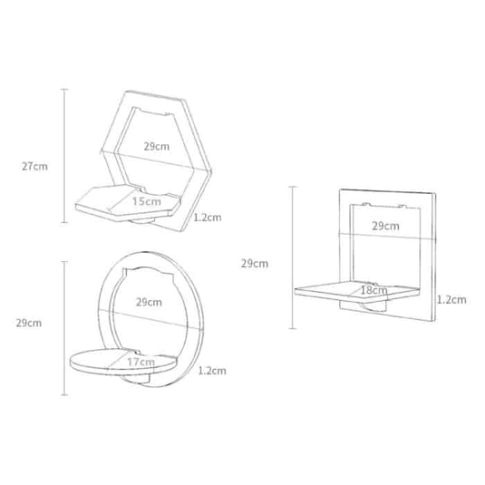 Wandregal zum Aufhängen, Blumentopf, multifunktionale Aufbewahrungsbox, Raumdekoration, Square, Hexagonal, Round – Bild 7