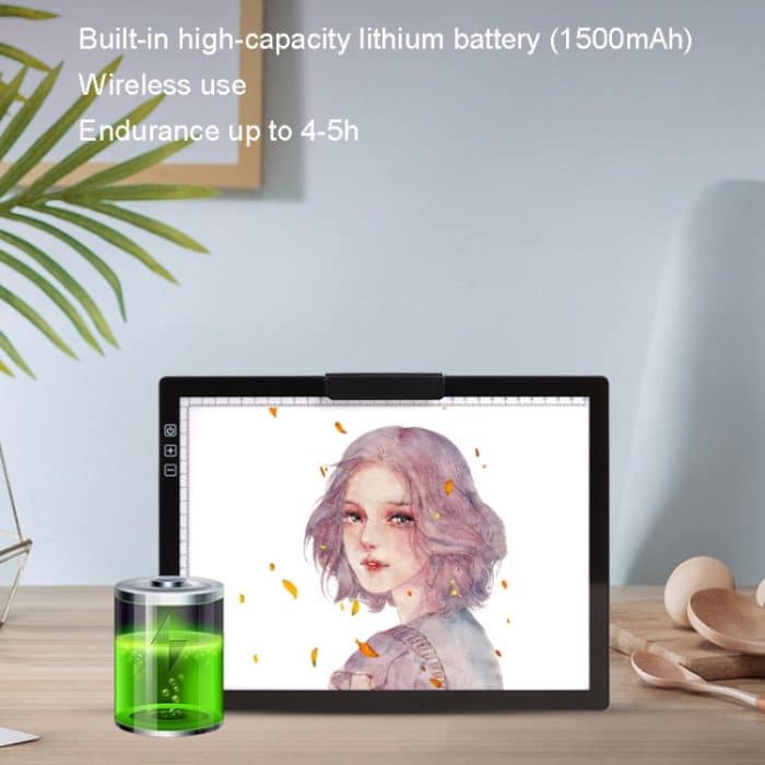 A4-D28B Wiederaufladbares Kopiertisch-Zeichenbrett, With Charging Line, With Charging Line+US Plug Adapter, With Charging Line+UK Plug Adapter, With Charging Line+EU Plug Adapter, With Charging Line+AU Plug Adapter – Bild 8