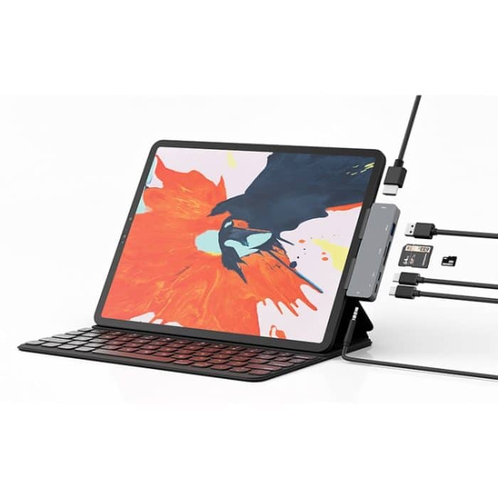 Für iPad Pro 7-in-1 HDMI 4K + 3,5-mm-Audio + SD/TF+ 1 USB 3.0 + USB-C/Typ-C + PD USB-C-Dockingstation – Bild 5