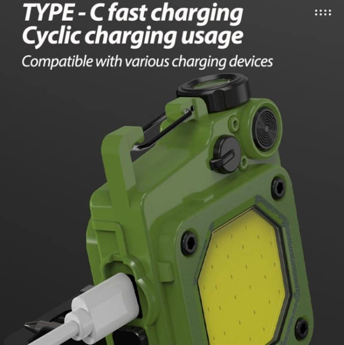 Mini-Schlüsselanhänger-COB-Taschenlampe, USB wiederaufladbar, magnetisches Arbeitslicht für Outdoor-Camping, Red, Black, Yellow – Bild 7