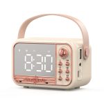 S11 Handheld Retro Wecker Bluetooth Lautsprecher Desktop tragbare Uhr, S11 (Beige), S11 (Pink)