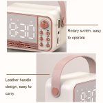 S11 Handheld Retro Wecker Bluetooth Lautsprecher Desktop tragbare Uhr, S11 (Beige), S11 (Pink) – Bild 6