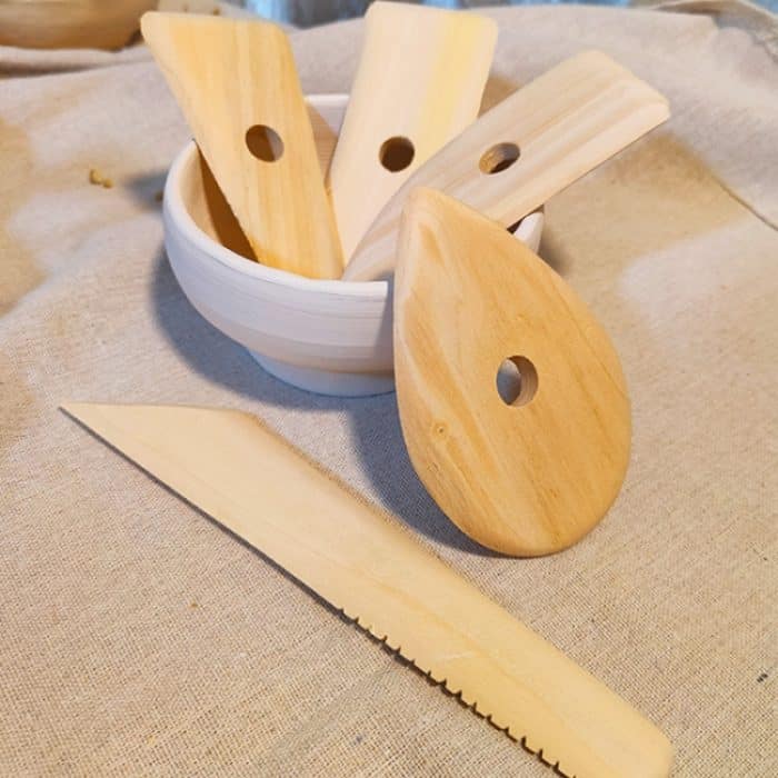 Hölzernes Skelettmesser, Keramikschaber, handgefertigte Werkzeuge, 5pcs/set – Bild 4