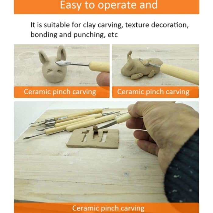 11 teile/satz Weichen Ton DIY Holz Messer Werkzeuge, 11pcs/set – Bild 4