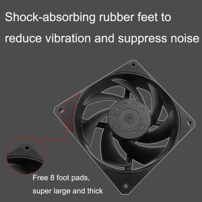 MF12025 4-poliger FDB-Chassislüfter mit magnetischer Federung und hohem Luftvolumen und hohem Winddruck, 2200rpm (White), 3000rpm (White), 3000rpm (Black) – Bild 6