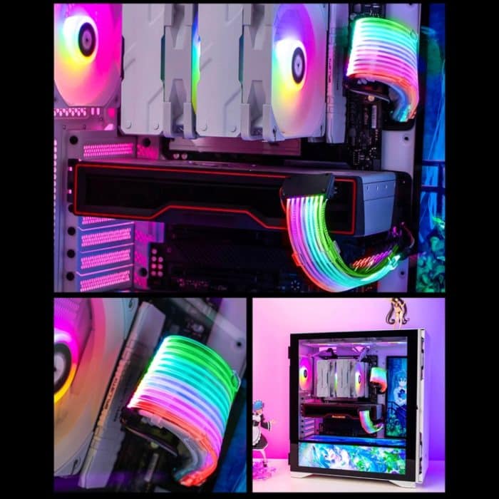 5V ARGB Neon-Farblinie, 24pin Motherboard Power Supply Light Wire Black, Double 8pin Graphics Card Power Supply Wire Black, 24pin Motherboard Power Supply Light Wire White, Double 8pin Graphics Card Power Supply Wire White – Bild 11