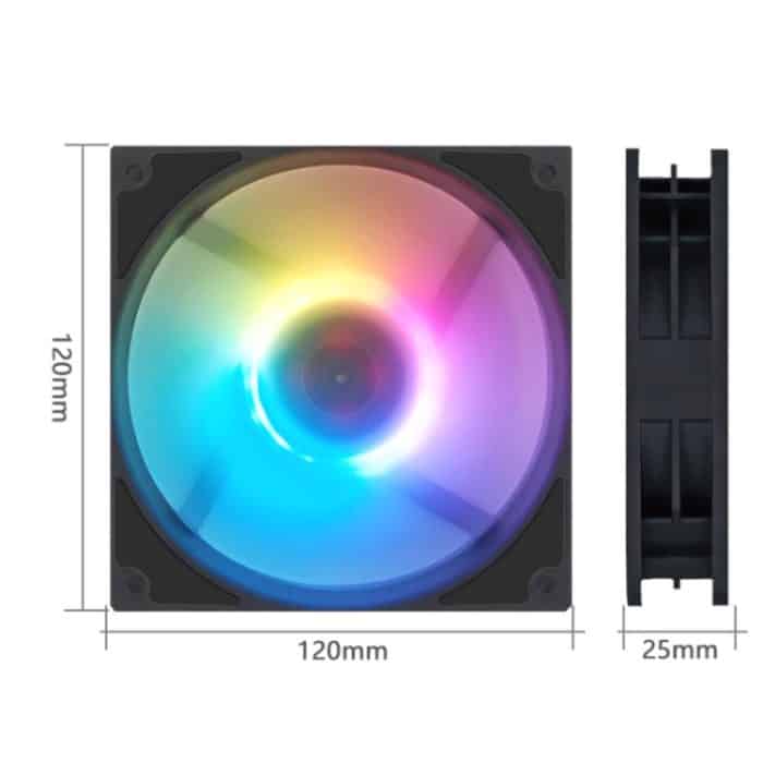 MF12025 5V ARGB 12cm Shenguang Synchroner Wasser-Kälte-Kühler, großes Luftvolumen, Gehäuselüfter, MF12025 White, MF12025 Black – Bild 2