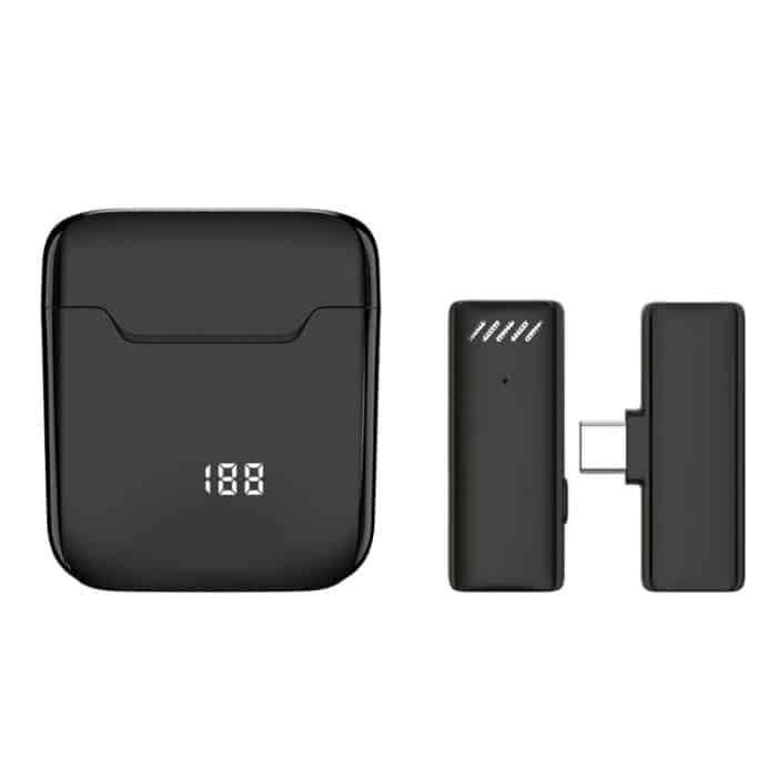 Kabelloses Lavalier-Mikrofon mit Geräuschunterdrückung und Ladeetui, S11 Single Microphone Black USB-C/Type-C Interface, S11 Single Microphone Black 8 Pin Interface – Bild 1