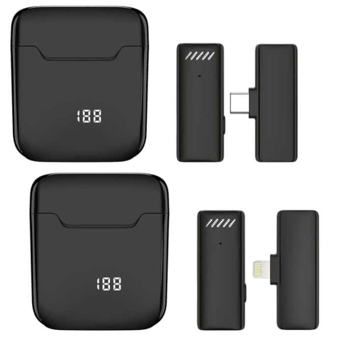 Kabelloses Lavalier-Mikrofon mit Geräuschunterdrückung und Ladeetui, S11 Single Microphone Black USB-C/Type-C Interface, S11 Single Microphone Black 8 Pin Interface – Bild 2