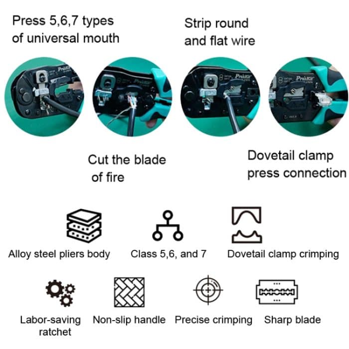 Multifunktionale Netzwerk-Crimpzange. Netzwerk-Crimper, CP-376TA – Bild 8