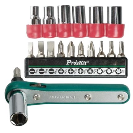 16-in-1-Steckschlüssel-Ratschenschlüsselsatz, ProsKit 1PK-202A, ProsKit 1PK-202B