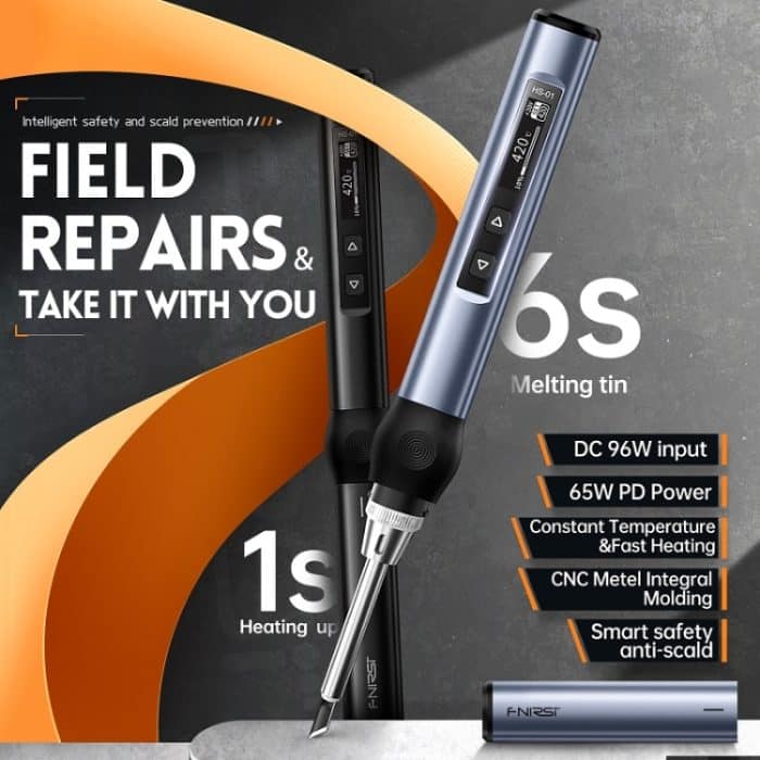 FNIRSI HS-01 Smart Lötkolben Digitalanzeige Tragbare Mini-Lötstation, Blue KR, Black BC2 – Bild 4