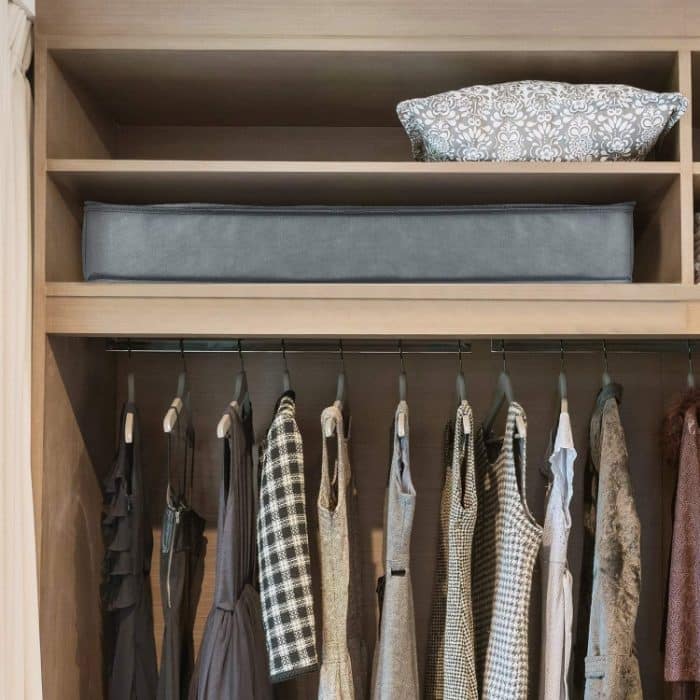 Vlies-Aufbewahrungstasche für Steppdecken, staubdichte Heim-Finishing-Tasche, bewegliche Verpackungstasche, 100 x 50 x 15 cm, Light Gray, Deep Gray, Black – Bild 7