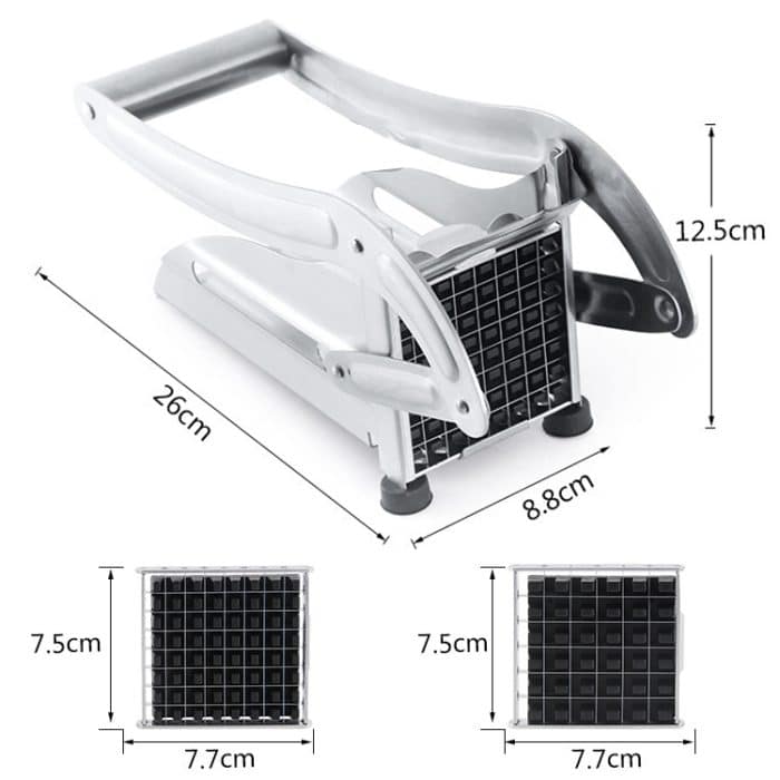 JD-052 Edelstahl-Pommes-Frites-Schnitt, multifunktionaler manueller Pommes-Frites-Schnitt für zu Hause, Potato Cutter 4, Potato Cutter 5 – Bild 3