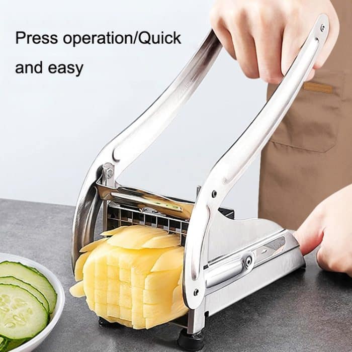 JD-052 Edelstahl-Pommes-Frites-Schnitt, multifunktionaler manueller Pommes-Frites-Schnitt für zu Hause, Potato Cutter 4, Potato Cutter 5 – Bild 8