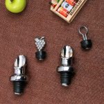 2 Stück Zinklegierung Rotweinkorken Weinstopfen Getränkebar Werkzeug, Grape Type, Ring Type – Bild 3