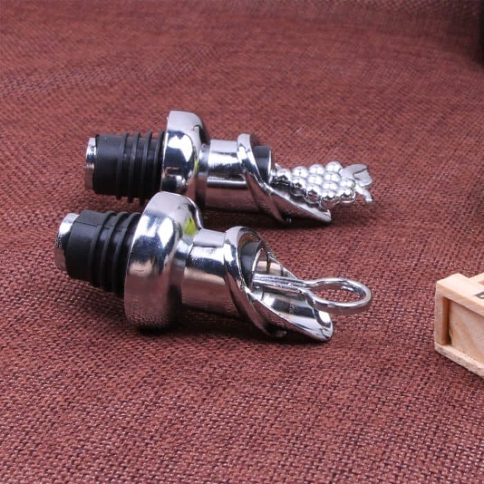 2 Stück Zinklegierung Rotweinkorken Weinstopfen Getränkebar Werkzeug, Grape Type, Ring Type – Bild 4