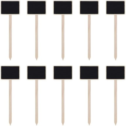 ZX507 10 Stück hölzerne Plug-in-DIY-Nachrichtentafel, Mini-Pflanzennamensschilder, Desktop-Anzeigetafel