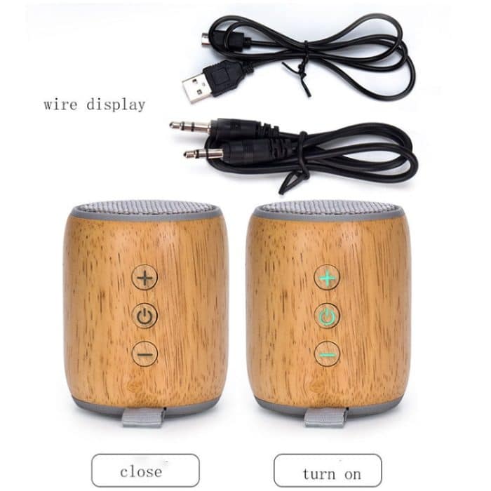 BT811 Mini-Holz-Bluetooth-Lautsprecher, unterstützt TF-Karte und 3,5 mm AUX, BT811 (Black), BT811 (Silver Gray) – Bild 9