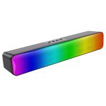 E-3562 Desktop-Langstreifen-Multifunktions-RGB-Buntlicht-Bluetooth-Wireless-Lautsprecher, E-3562 (Black)