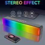 E-3562 Desktop-Langstreifen-Multifunktions-RGB-Buntlicht-Bluetooth-Wireless-Lautsprecher, E-3562 (Black) – Bild 2