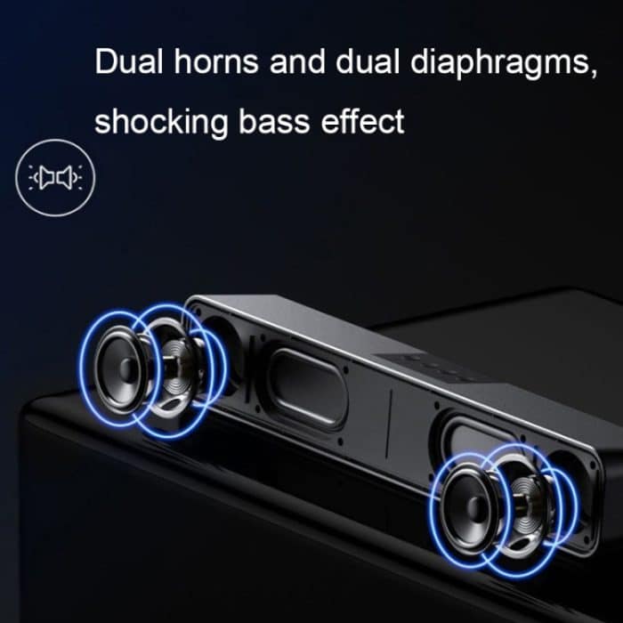 E-3562 Desktop-Langstreifen-Multifunktions-RGB-Buntlicht-Bluetooth-Wireless-Lautsprecher, E-3562 (Black) – Bild 6