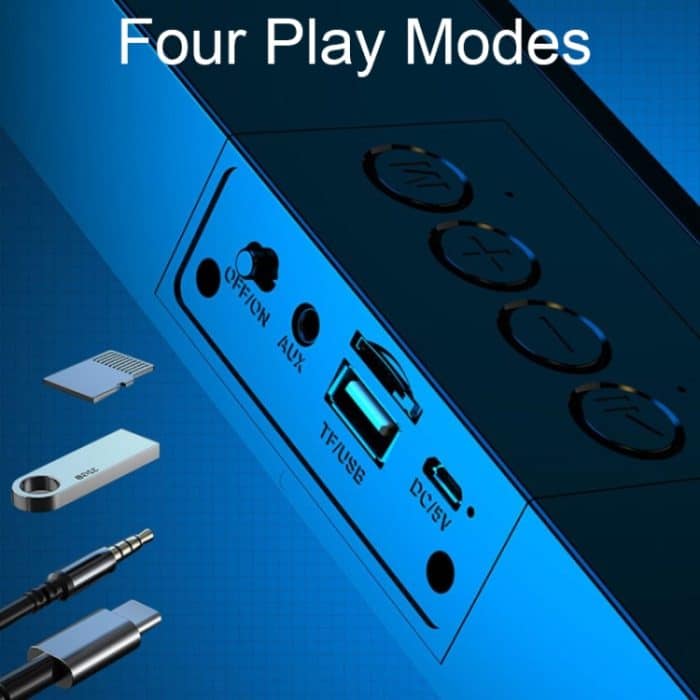 E-3562 Desktop-Langstreifen-Multifunktions-RGB-Buntlicht-Bluetooth-Wireless-Lautsprecher, E-3562 (Black) – Bild 9