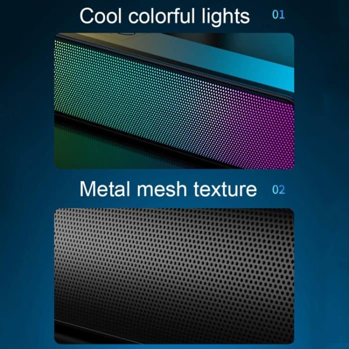 E-3562 Desktop-Langstreifen-Multifunktions-RGB-Buntlicht-Bluetooth-Wireless-Lautsprecher, E-3562 (Black) – Bild 10