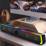 HP DHE6002S RGB-Beleuchtung, HiFi-Soundeffekt, Computer-Audio-Desktop-Langstreifenlautsprecher, Wired Version, Wired+Bluetooth Version – Bild 8