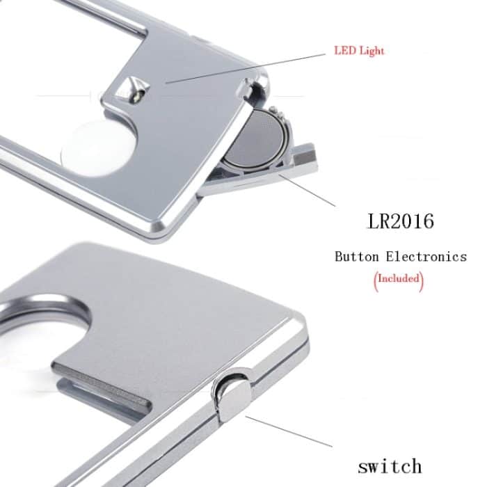2 Stück 3-6 Mal Kartentyp Tragbare Lupe Rechteckiges LED-Licht – Bild 4