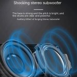 BT510 15W LED-Uhr, kabelloses Aufladen, Bluetooth-Lautsprecher, multifunktionaler intelligenter Spiegel, Wecker, Audio, BT510 (White), BT510 (Iron Black) – Bild 6