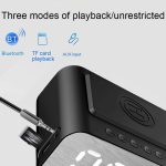 BT510 15W LED-Uhr, kabelloses Aufladen, Bluetooth-Lautsprecher, multifunktionaler intelligenter Spiegel, Wecker, Audio, BT510 (White), BT510 (Iron Black) – Bild 10