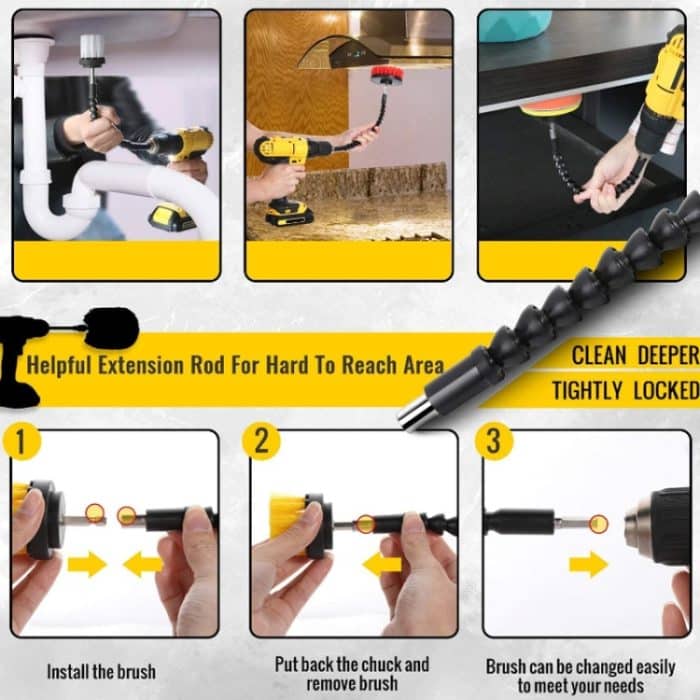 31 teile/satz Elektrische Bohrer Pinsel Küche Badezimmer Wand Reinigung Set, 31 in 1 – Bild 9