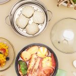 18 cm schneller/langsamer Gang + Antihaft-Topf + Dampfgitter aus Edelstahl, multifunktionaler Mini-Elektroherd – Bild 9