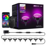 SKS-JZ-13 DC 12V 10m 15 LEDs Bluetooth RGB Rasenlichterkette Wasserdichte LED-Erdleuchten, US Plug, EU Plug, UK Plug, AU Plug