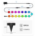 SKS-JZ-13 DC 12V 10m 15 LEDs Bluetooth RGB Rasenlichterkette Wasserdichte LED-Erdleuchten, US Plug, EU Plug, UK Plug, AU Plug – Bild 7