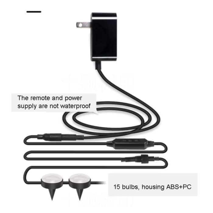 SKS-JZ-13 DC 12V 10m 15 LEDs Bluetooth RGB Rasenlichterkette Wasserdichte LED-Erdleuchten, US Plug, EU Plug, UK Plug, AU Plug – Bild 8
