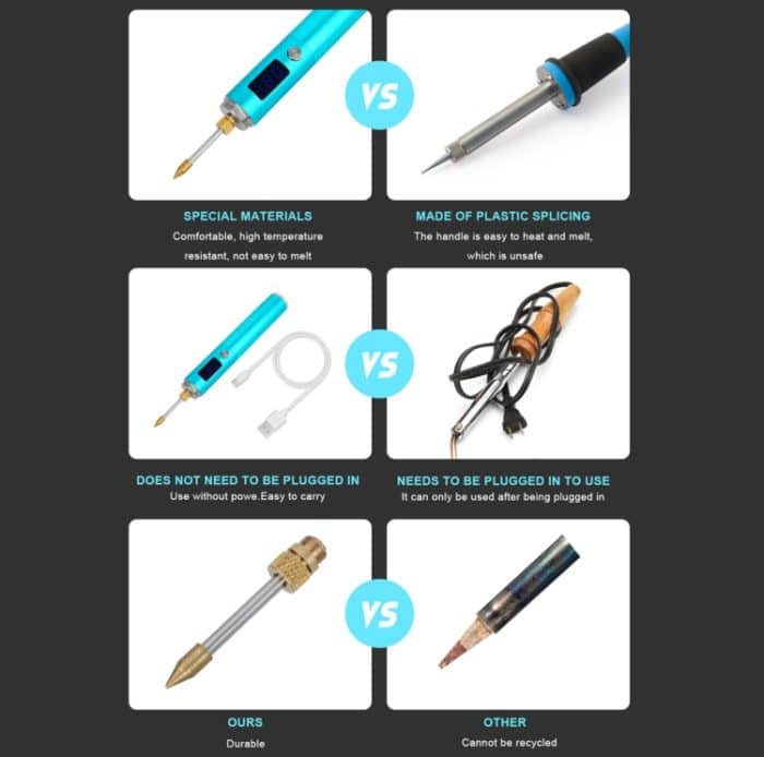 BS45 17–25 W kabelloser Lötkolben mit einstellbarer Temperatur, LED-Digitalanzeige, Tip-B, Tip-C, Tip-K, B+C+K Tips – Bild 5
