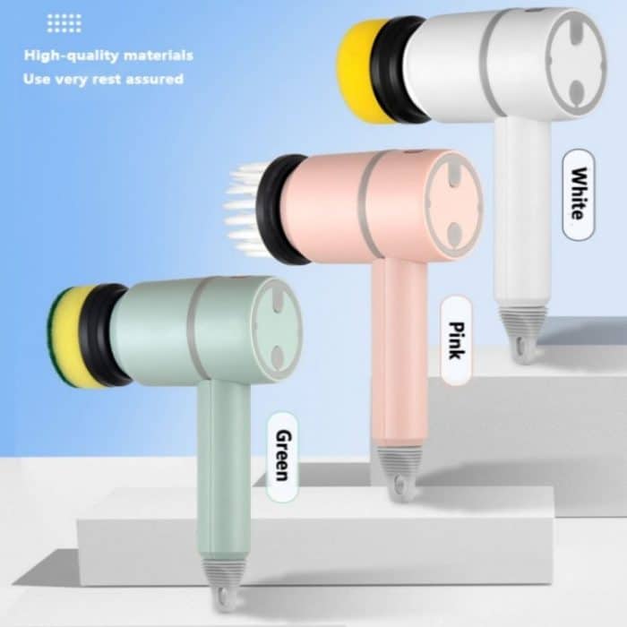 Drahtlose elektrische Reinigungsbürste USB wiederaufladbare Reinigungsbürsten für die Küche, Badewanne und Fliesen, White 1200 mAh, Green 1200 mAh, Pink 1200 mAh, White 800 mAh, Green 800 mAh, Pink 800 mAh – Bild 2