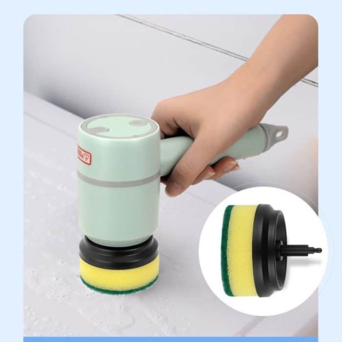 Drahtlose elektrische Reinigungsbürste USB wiederaufladbare Reinigungsbürsten für die Küche, Badewanne und Fliesen, White 1200 mAh, Green 1200 mAh, Pink 1200 mAh, White 800 mAh, Green 800 mAh, Pink 800 mAh – Bild 3