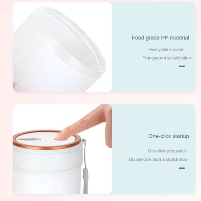 LGZ-1 500 ml 50 W 4 Klingen elektrischer tragbarer Entsafter wiederaufladbarer Entsafter, LGZ-1 (White), LGZ-1 (Green), LGZ-1 (Pink) – Bild 7