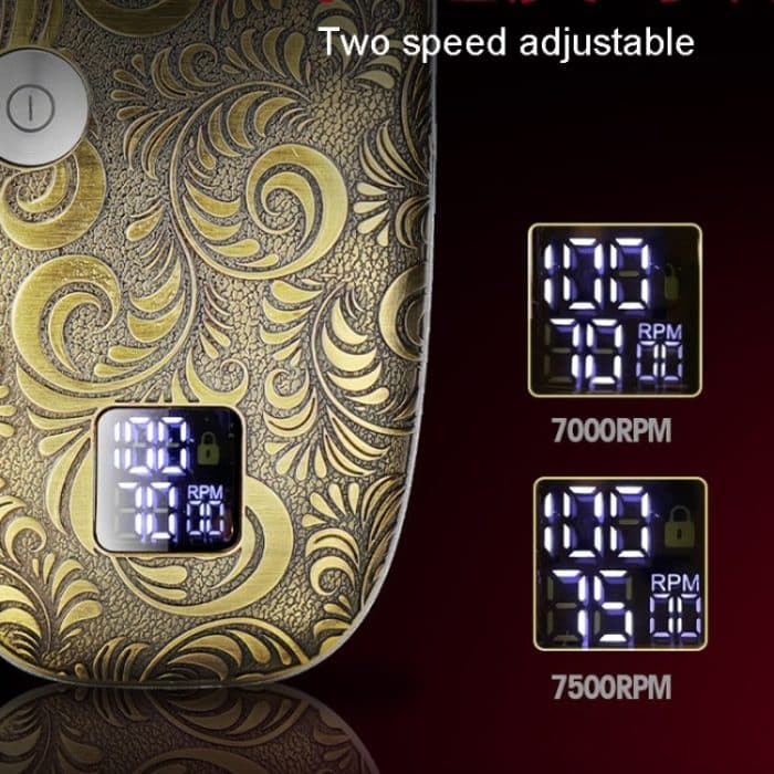 Männer Glatze Haarschnitt 2 In 1 Elektrische Haarschneidemaschine Wasserdichtes Set, 962 Gold, 962 Gray – Bild 6