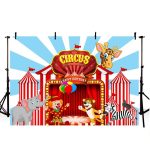 2 Stück Zirkus-Hintergrund, Karneval, Party-Dekorationen, Banner für Geburtstag, 150 x 100cm, 180 x 110cm, 180 x 120cm, 210 x 150cm