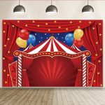 150 x 100 cm Zirkus-Clown-Show-Party-Fotografie-Hintergrundstoff, dekorative Szenen