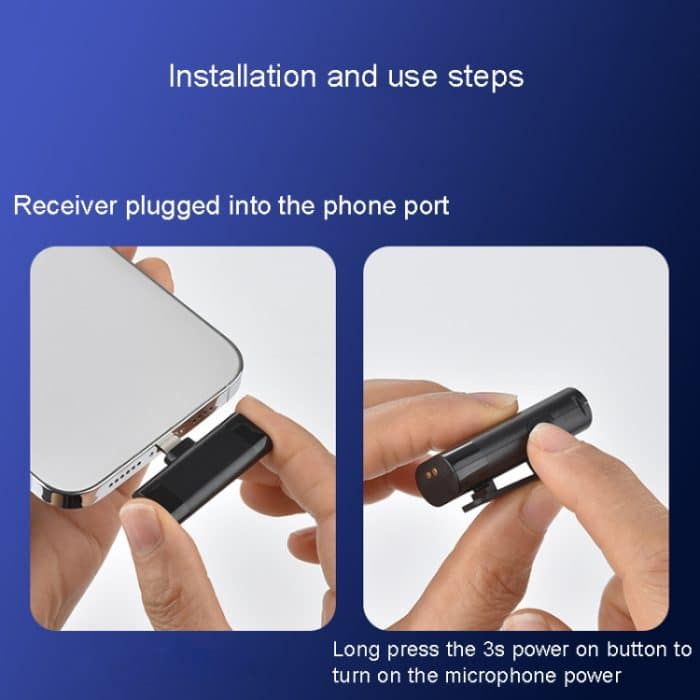 1 in 2 kabelloses Halsband Weizen mit Aufladung, Lagertelefon, Live-Übertragung, Interview, Rauschunterdrückung, Halsbandmikrofon – Bild 10