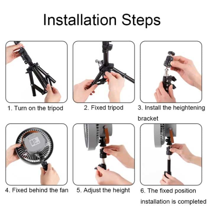 ZK-01 7 Zoll Outdoor Camping LED-Licht Stativventilator Tragbarer multifunktionaler Powerbank-Hängeventilator – Bild 12
