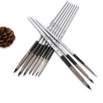 10-in-1 Nylonhaar-Aquarellpinsel-Set mit Holzgriff, runden, spitzen Acryl-Malstiften, 10 In 1 – Bild 4