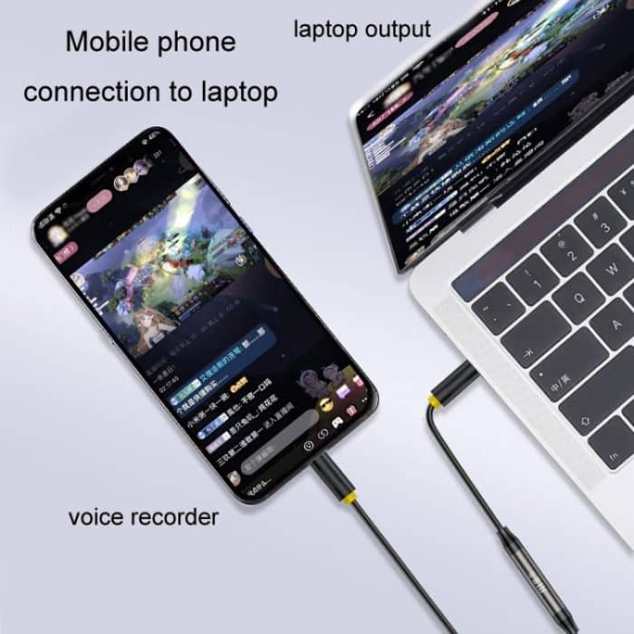 JINGHUA 3,5-mm-Kabel-Audio-Konvertierungsmikrofon Zwei-Wege-Transkriptor, 1m – Bild 5