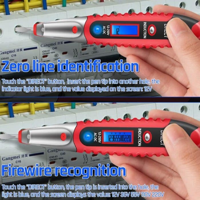 ANENG VD700 2 Stück Ton- und Lichtalarm, berührungsloser digitaler Display-Sensor, Multifunktions-Teststift, Digital Display Pen (Yellow Green), Digital Display Pen (Black Yellow), Digital Display Pen (Black Red) – Bild 11